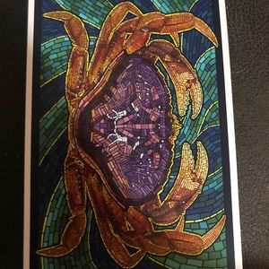 Lantern Press, Dungeness Crab, Paper Mosaic, Postcard